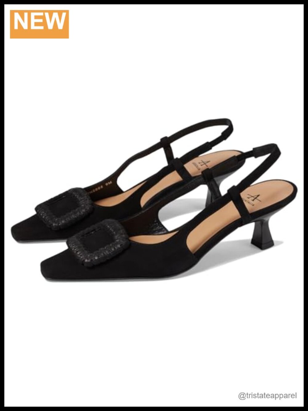 Aquatalia Arabella Leather Slingback Kitten Heel Pointed Toe Pump